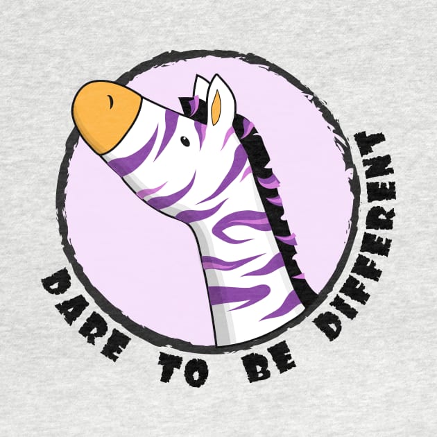 Colorful Zebra Dare to Be Different Encourage Print by in_pictures